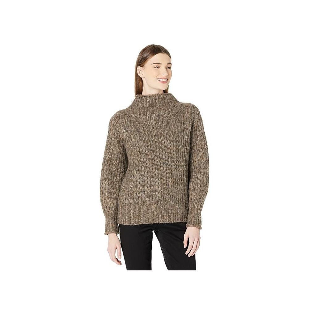 Madewell Loretto Mock Neck Sweater Women's Taupe Brown Size Small